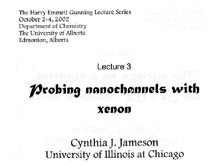 Probing nanochannels with Xe