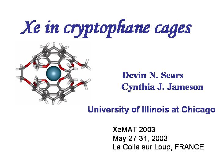 Xe in cryptophane cages